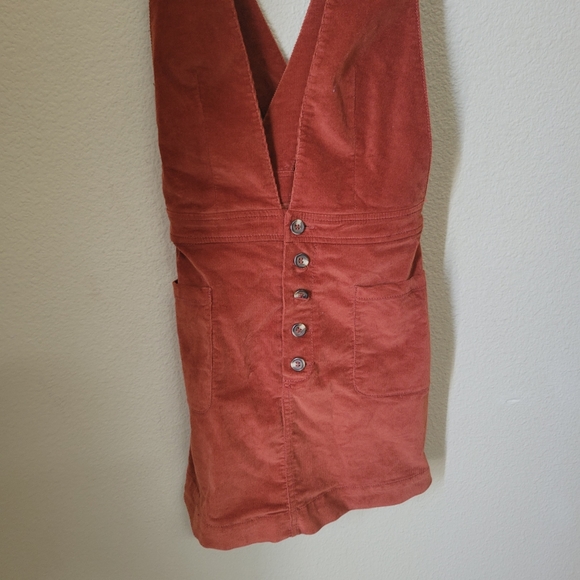 Free People Corduroy orange mini dress size 4 - Picture 4 of 10